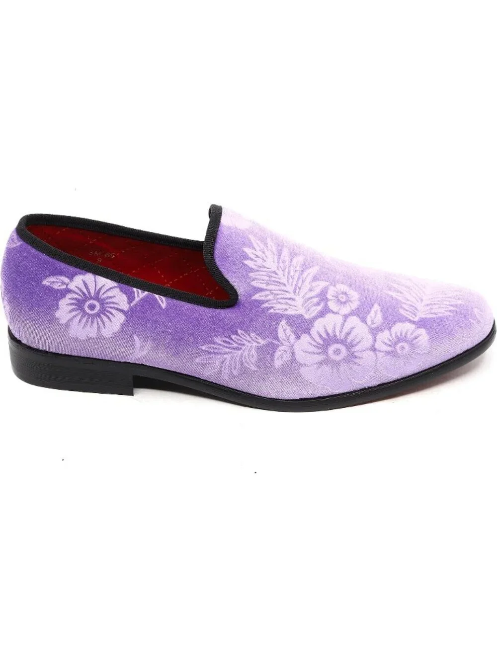 Metrocharm Men's Lavender Floral Loafers Penny Slip On Tuxedo Fashion Shoes
